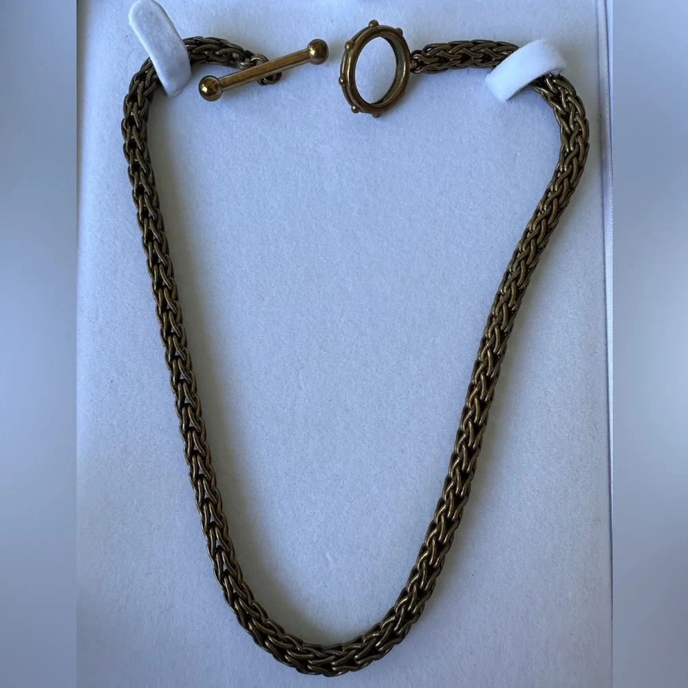Stephen Dweck Bronze Wheat Chain Vintage Necklace 16